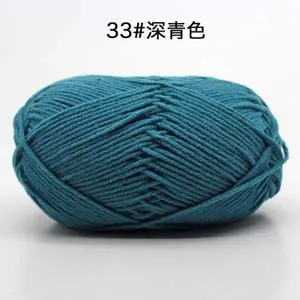 33 50 г/мяч 4 Plys Хлопок Детская Пряжа молочного оттенка нитки для вязания шерсть линия окрашенная для рук шерстяные вязаные - Цвет: 33