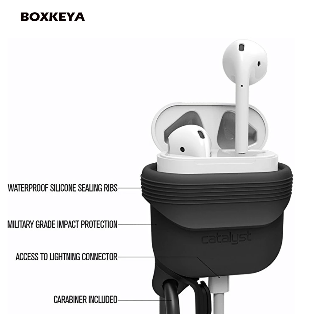 

Luminous Air pods Protective Cover Waterproof Soft Skin Anti-lost Carabinier Hassle free charging Airpods accessories