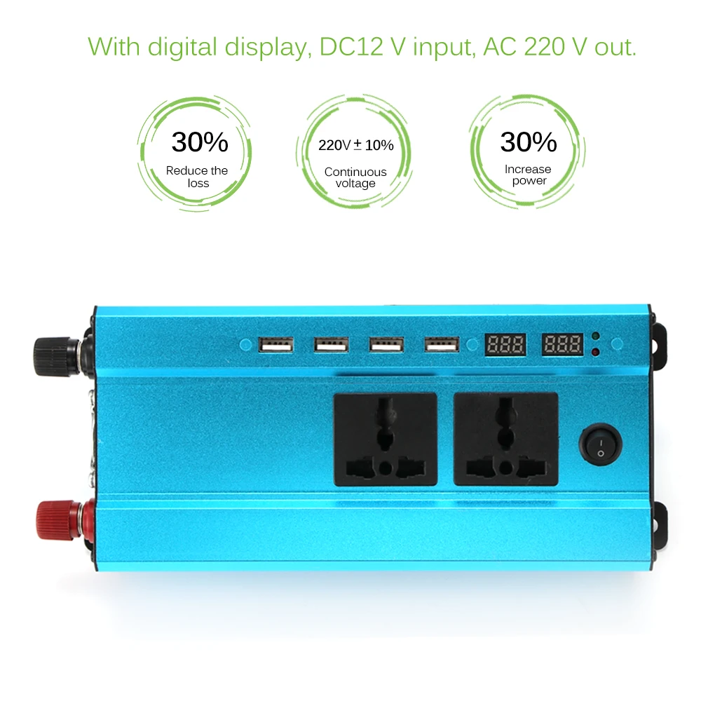 Onever 4000 Вт автомобильный инвертор зарядное устройство DC 12 V/24 V к AC 220V синусоидальный преобразователь интерфейсов трансформатор напряжения адаптер