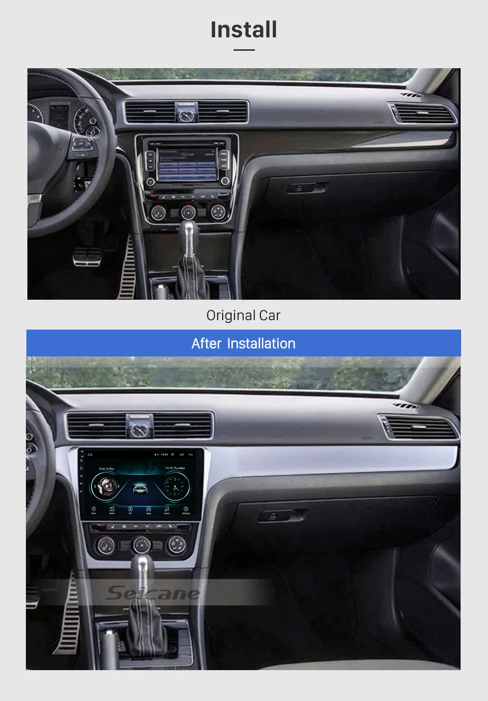 Top Seicane 10.1 inch Car GPS Radio Android 8.1 For 2012 VW Volkswagen Passat 4G Wifi Bluetooth 2Din Multimedia Player 2