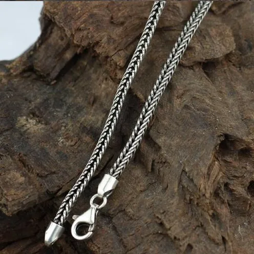 2 мм ожерелье ручной работы винтажное 925 серебряное ожерелье из стерлингового серебра ожерелье для кулонов