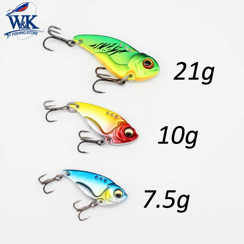 WK Hard Fishing Lure VIB Easy Fishing Tips Cuprum Alloy Action Twitching Jerkbaits Inshore Lures Metal VIB