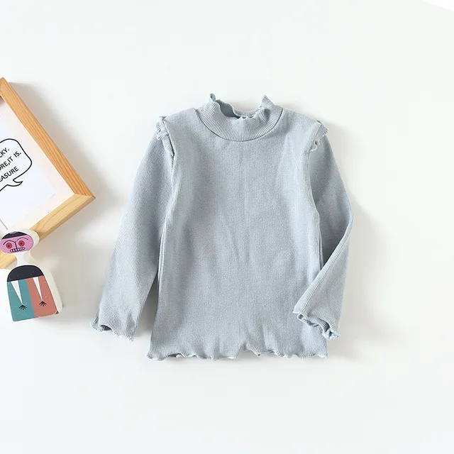 Autumn 1 4T Kids Baby Girl Long Sleeve T shirt Girls Knitted Wave