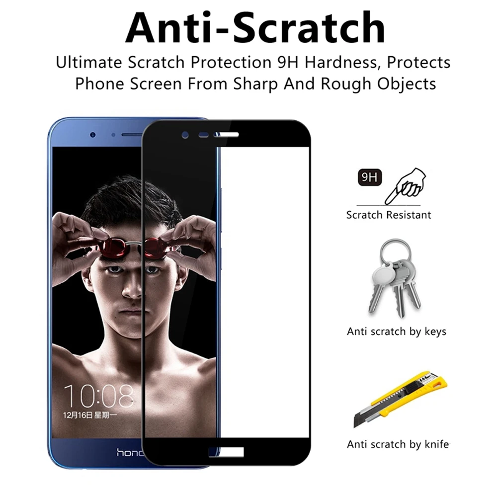 ZLNHIV закаленное стекло для huawei honor 7 7x7 s 7c 7a pro защита экрана телефона honor 8 lite защитная пленка на стекло смартфона