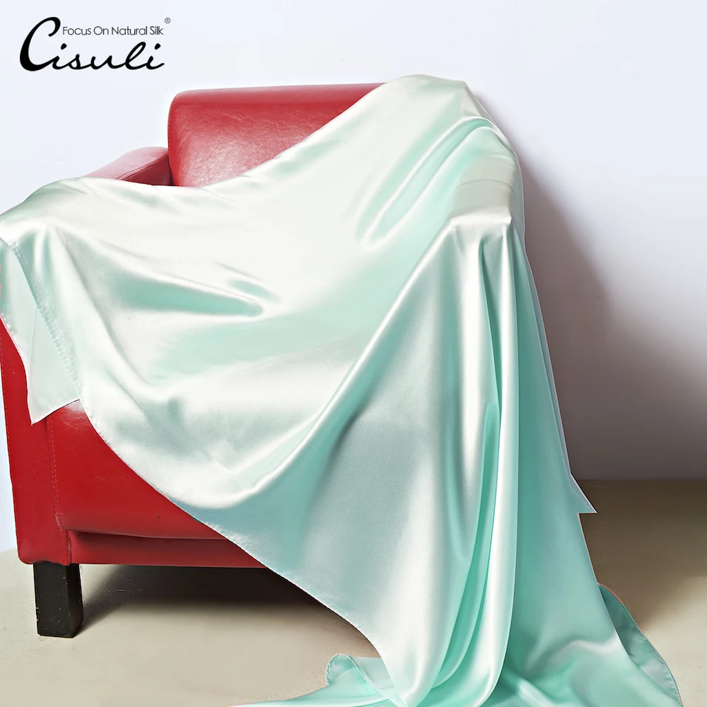 

CISULI 100% Natural Silk Satin Bed Blanket Big Size 110X200cm Christmas Decorations For Home Silk Cover Winter Blanket New 2018