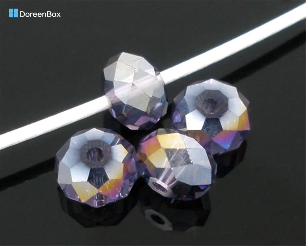 

Doreen Box hot- 200 AB Color Created Crystal Quartz Rondelle Beads 5040 6mm(B05058)