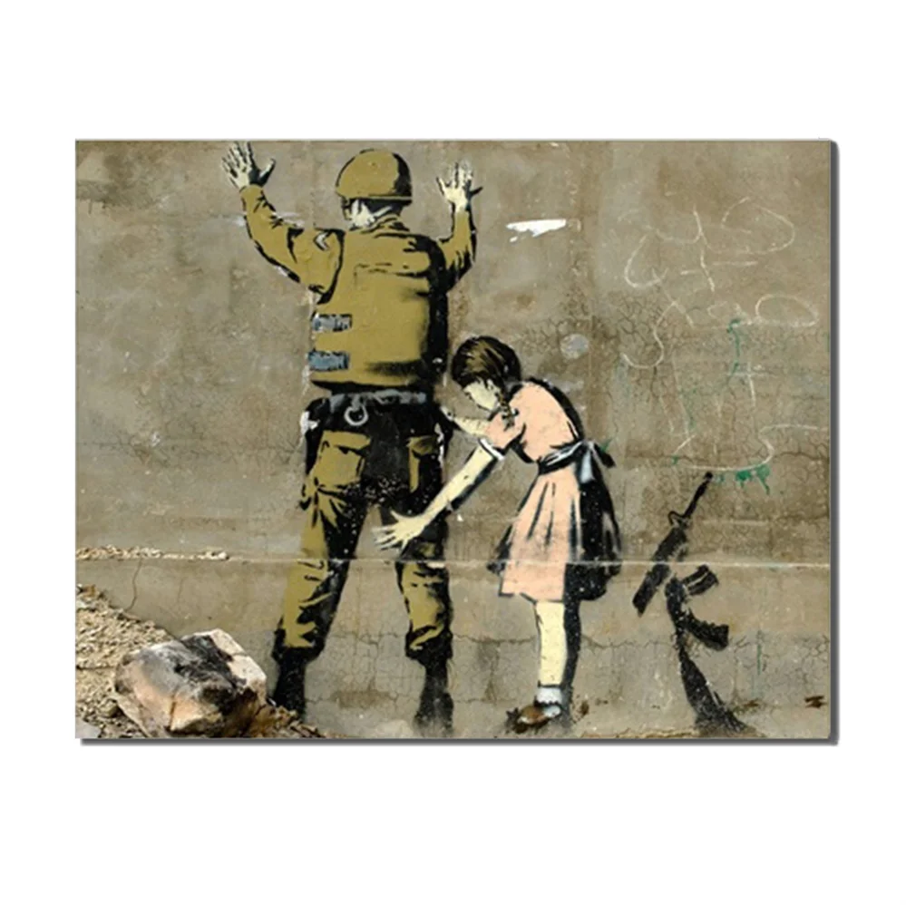 

Abstract Girl Searching Soldier Graffiti No Frame Canvas Wall Artwork Unique Gift For Home Office Decor Living Room Decoration