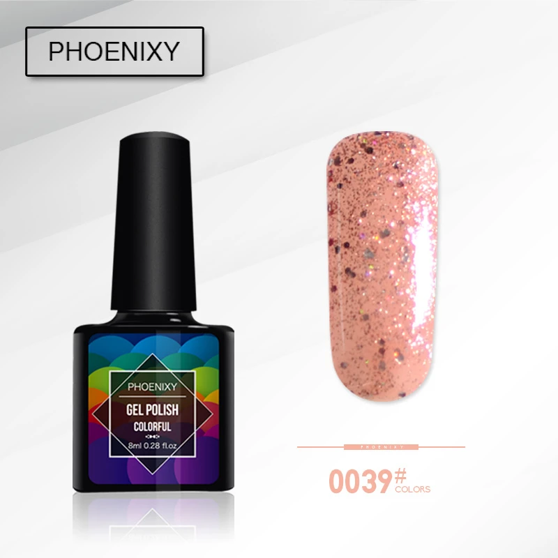 Phoenixy 8 пилка для ногтей 44 разноцветный гель для ногтей лак личная гигиена Лаки Однотонная одежда лак для ногтей, маникюр гель маникюрный лак - Цвет: 0039