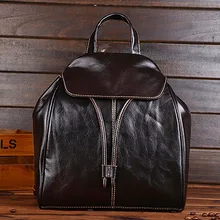 Nuevo Cuero Genuino de Las Mujeres Mochila Mochila Famosa Marca Bolsos de Escuela Mochila de Viaje de La Vendimia Primera Capa de piel de Vaca Niñas Mochila
