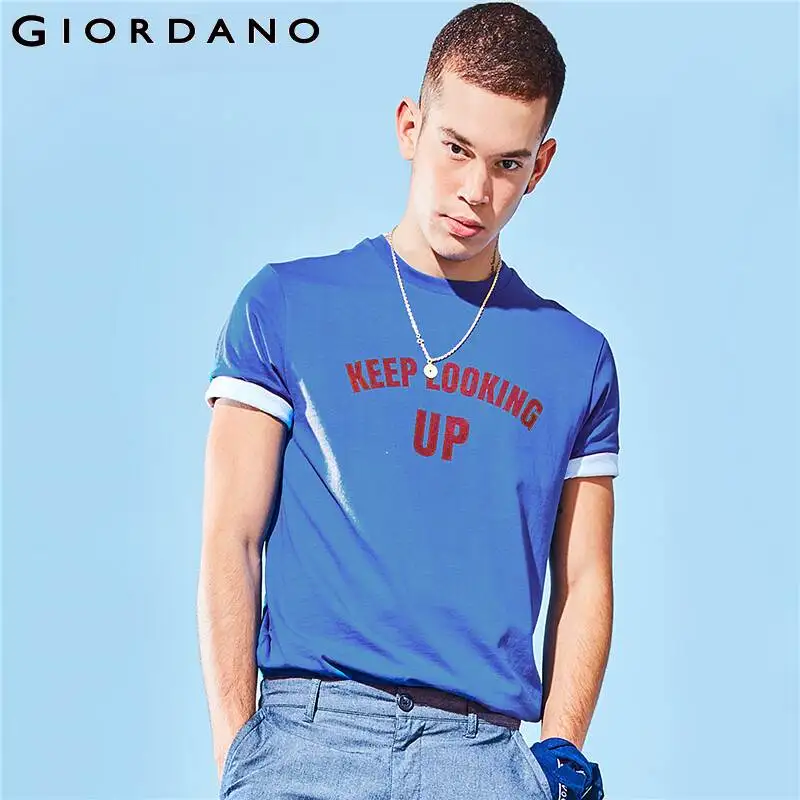 Giordano мужская повседневная футболка с круглым воротом и короткими рукавами из