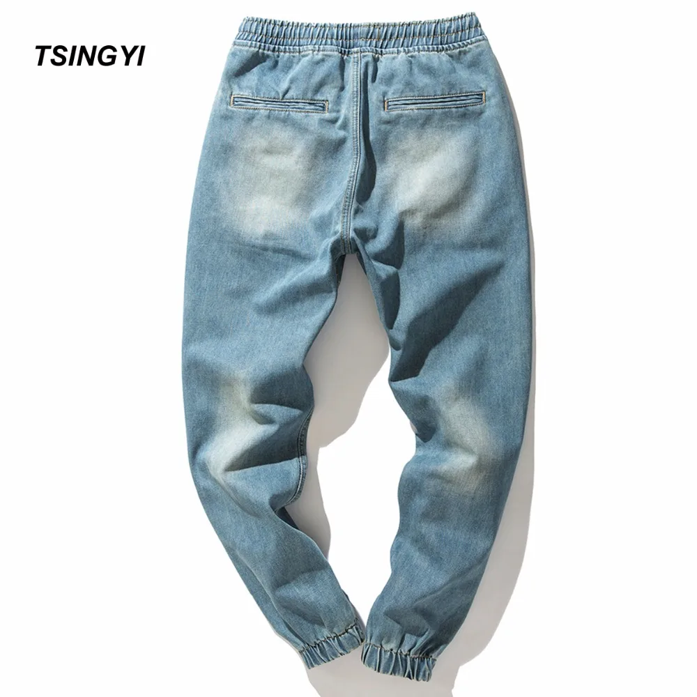Tsingyi Oversize 4XL Retro Hole Jeans Men Distressed Harem Jeans Homme Bottom Feet Denim Cotton Harajuku Streetewar Full Pants
