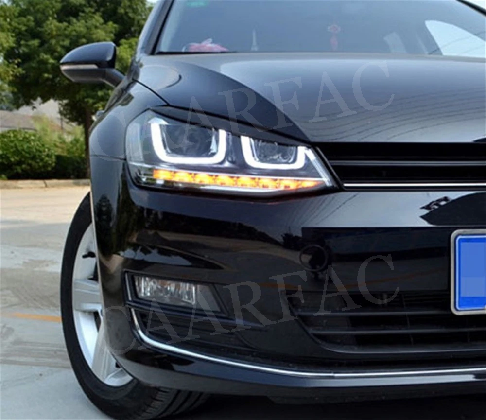 Спереди крышки на фары веки брови для Volkswagen VW Golf 7 VII MK7 GTI R- насадка из АБС-пластика лампа отделкой полосы