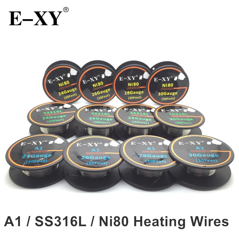 E-XY A1 SS316L Ni80 Alien плавленый Клэптон сопротивление нагревательный провод DIY катушка для RDA RTA RDTA электронная сигарета Vape распылитель