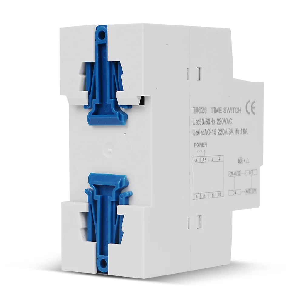 2 Channels Separate Control Output 7 Days Programmable Time Clock Switch 1 Second Interval Timer Clock 8 OFF 8 ON DIN Rail