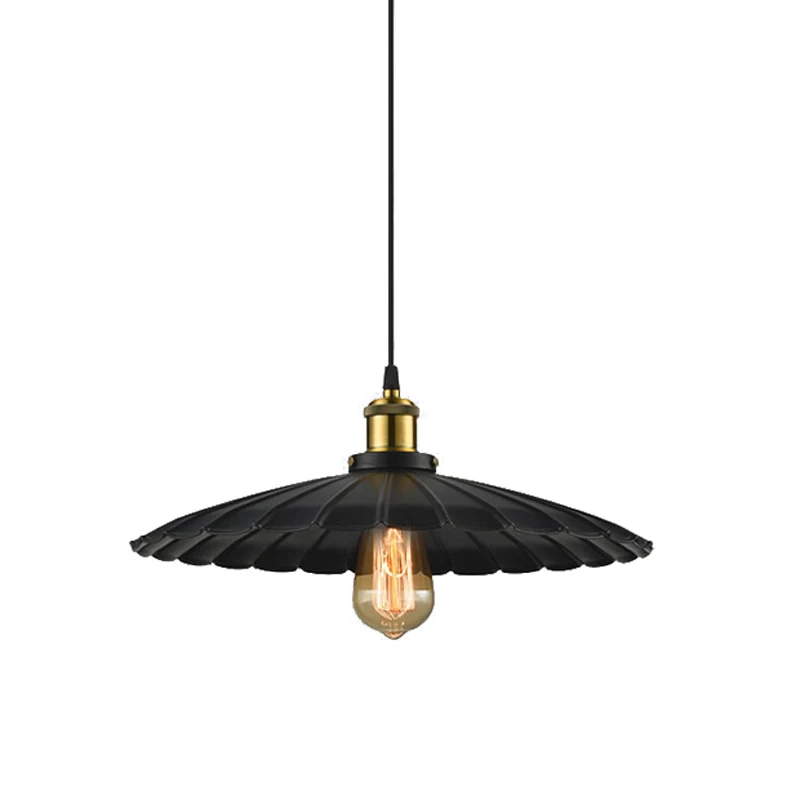 

American country industrial style bar lamp vintage black umbrella lampshade coffee shop industrial deco Dia 24cm 34cm 41cm