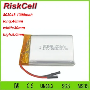 

Free shipping 3.7V 1300mah 803048 Lithium Polymer Li-Po Rechargeable Battery For Mp3 MP4 MP5 GPS PSP mobile Pocket PC e-books