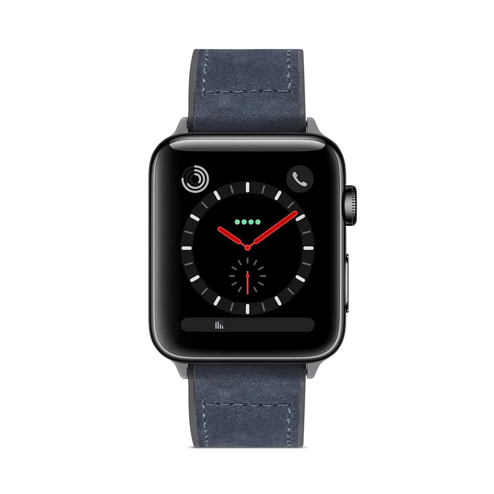Роскошные ремешки для часов для Apple Watch 4 Замена матовая кожа+ силиконовый ремешок хорошее качество с защитным чехлом