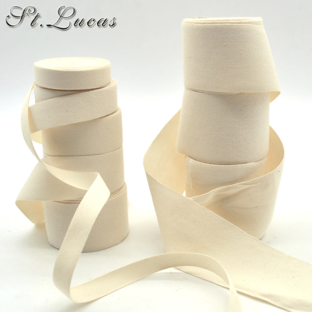 

New high quality natural color plain 100% cotton DIY ribbon webbing herring bonebinding tape lace trimming packing accessories
