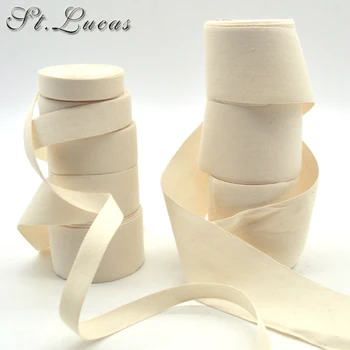 

New high quality natural color plain 100% cotton DIY ribbon webbing herring bonebinding tape lace trimming packing accessories