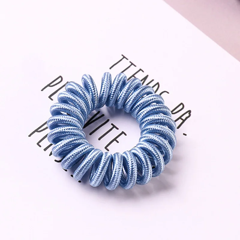 Blue gray Модные женские Спиральные кольца для волос, 1 шт., высокая эластичность,, аксессуары для волос, повязки для девочек - Цвет: Blue gray