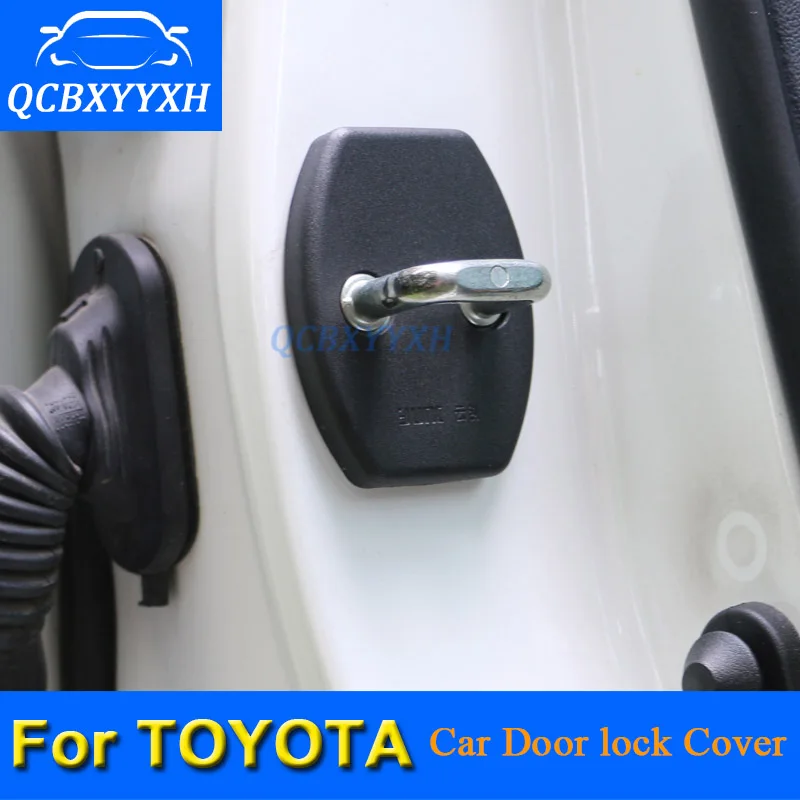 4 шт./лот автомобилей Дверные замки Защитная крышка для Toyota Corolla Camry Горец Vios RAV4 Prado двери автомобиля украшение замок авто крышка
