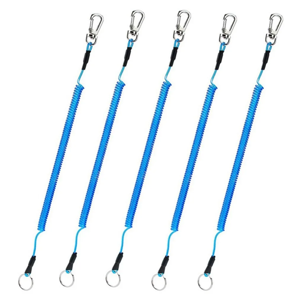 

1pc Fishing Lanyards Boating Ropes Coiled Fish Missed Rope Fishing Pole Rod Protective Steel Rope Line Fishing Tackle 1.2M/1.5M