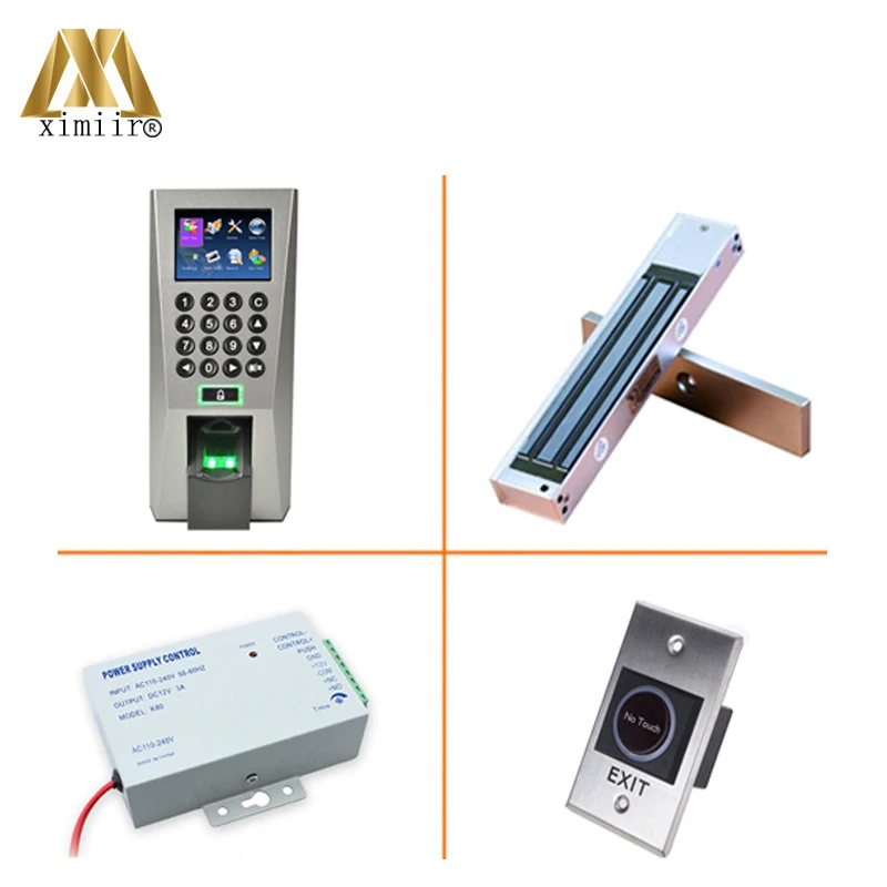 180KG EM Lock Kit C F18 IC комплект отпечатков пальцев Доступ Управление TCP/IP сервер сетевого доступа Управление; с кнопка выхода, эм замок, Питание - Цвет: 180KG EM Lock Kit C