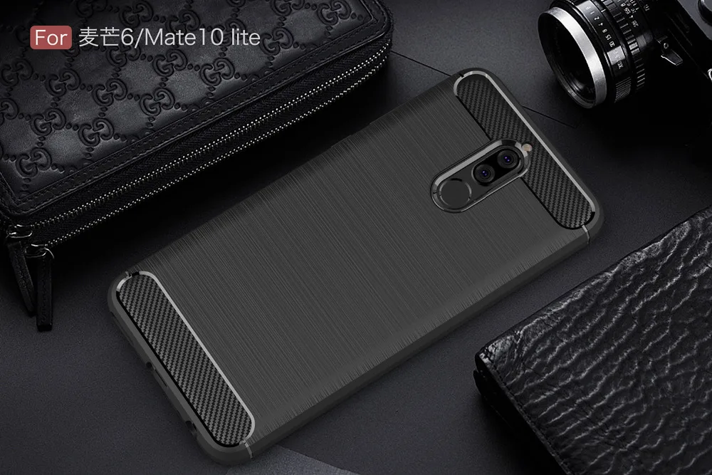 Чехол для huawei mate 10 Lite, силиконовый чехол для mate 10 Lite, мягкий чехол для мобильного телефона, матовый чехол из углеродного волокна, чехлы, аксессуары для Etui