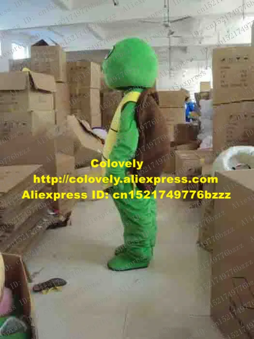 Необычные зеленые черепаха Маскоты костюм Маскоты te черепаха chelonian chinemys reevesii с желтый живот коричневый В виде ракушки № 2348