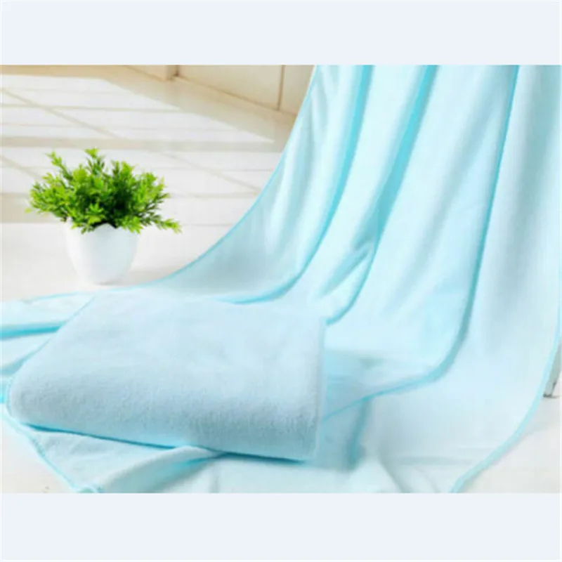 Light blue Природные органические бамбуковое волокно, для лица Полотенца Семья шайба Абсорбирующая Полотенца большая дорожная Ванна спортивные пляжные тренажерный зал Отдых на природе - Цвет: Light blue