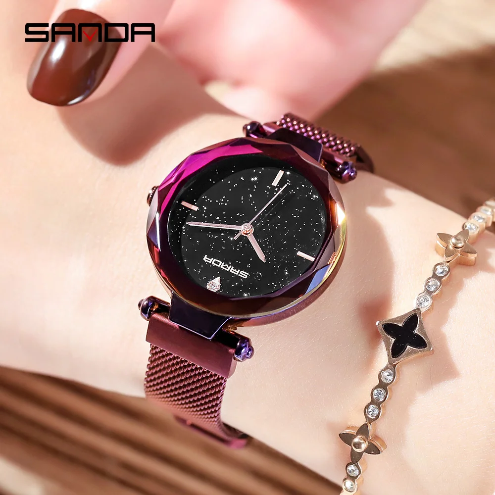 

2018 Luxury Bracelet Women Watches Crystal Dress Quartz Wristwatch Magnet Buckle Clock Rose Gold Ladies Watch relogio feminino