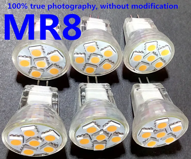 

1pc mini spotlight 12v LED MR8 AC12V LED spotlight mr8 12v 5050 6smd led mr8 dc12v spot light mr8 led 12v AC DC12V