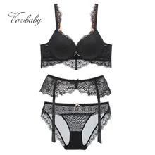 Varsbaby женское сексуальное кружевное нижнее белье с глубоким v-образным вырезом, комплект с бюстгальтером, 3 шт./лот