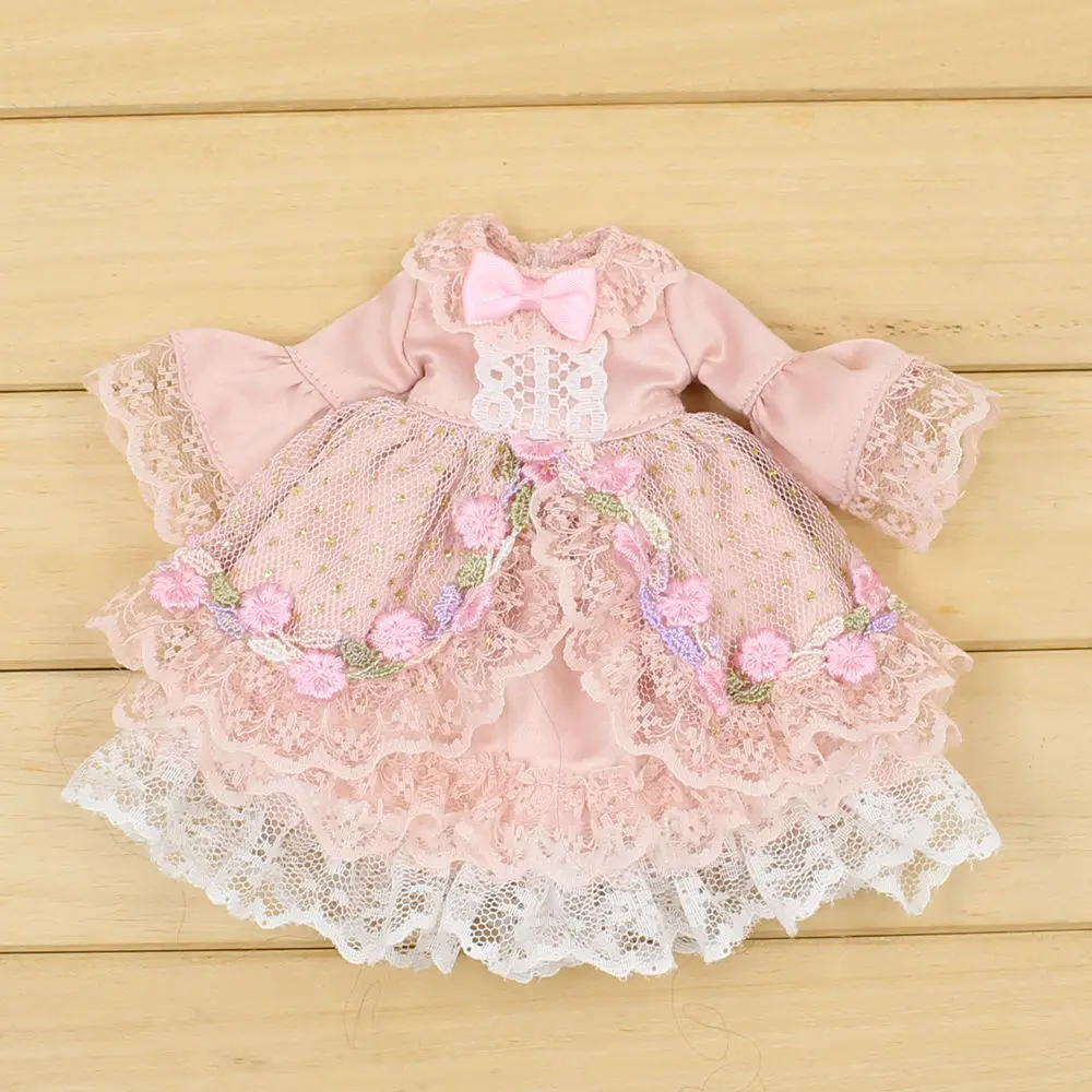 Fortune Days ICY Blyth doll розовое платье принцессы с повязкой на голову и элегантные наряды для 1/6 размера - Цвет: like the picture