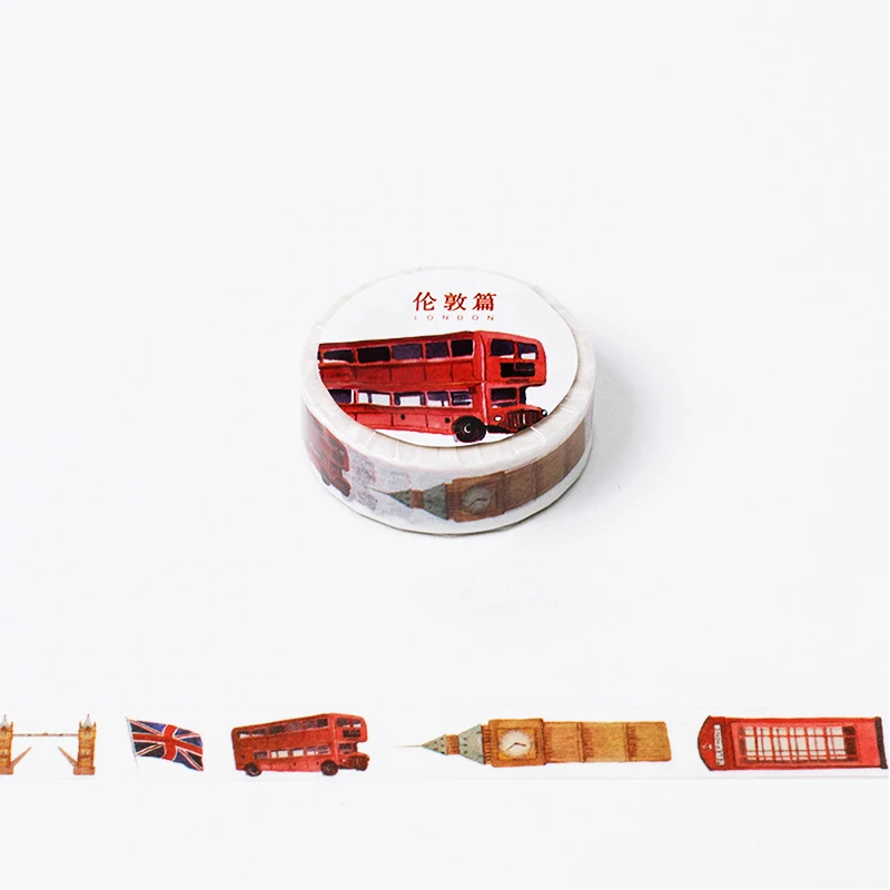 

1.5cm*8m Vintage London washi tape DIY decoration scrapbooking planner masking tape adhesive tape label sticker stationery