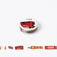 1.5cm*8m Vintage London washi tape DIY decoration scrapbooking planner masking tape adhesive tape label sticker stationery