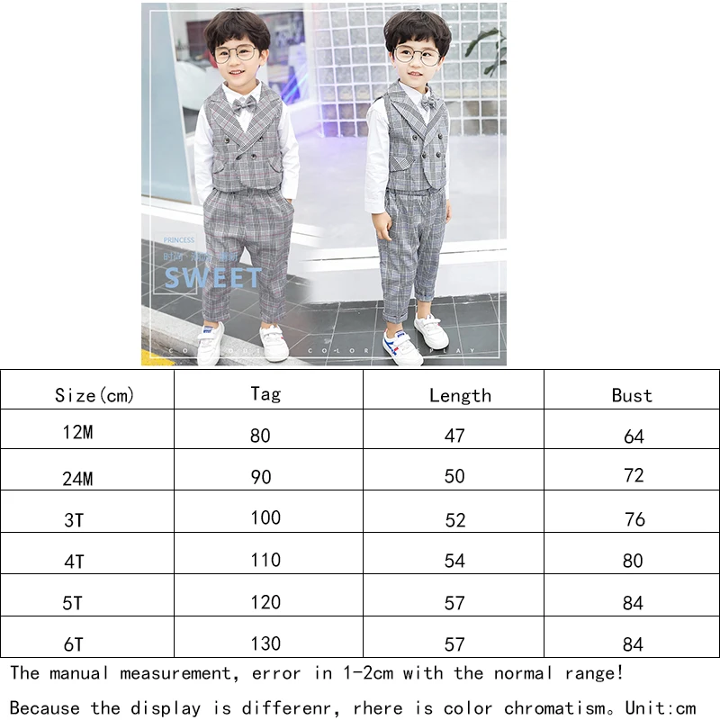 Dollplus/костюмы для мальчиков на свадьбу, Детский костюм, костюмы для мальчиков, официальная детская одежда, 3 предмета(рубашка+ жилет+ штаны), Детский Костюм Джентльмена