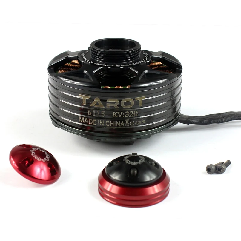 

TAROT 6115 320KV Self-locking CW CCW thread Brushless Motor BLACK Red cover TL4X003 TL4X005
