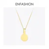 ENFASHION – collier avec nom gravé personnalisé, pendentif carré circulaire en acier inoxydable pour Couples, bijoux personnalisés PB3010 ► Photo 3/6