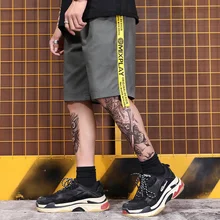 Высокая streetstreet пол, Мужская в стиле хип-хоп, Шорты, ленты, летняя одежда, студент пять