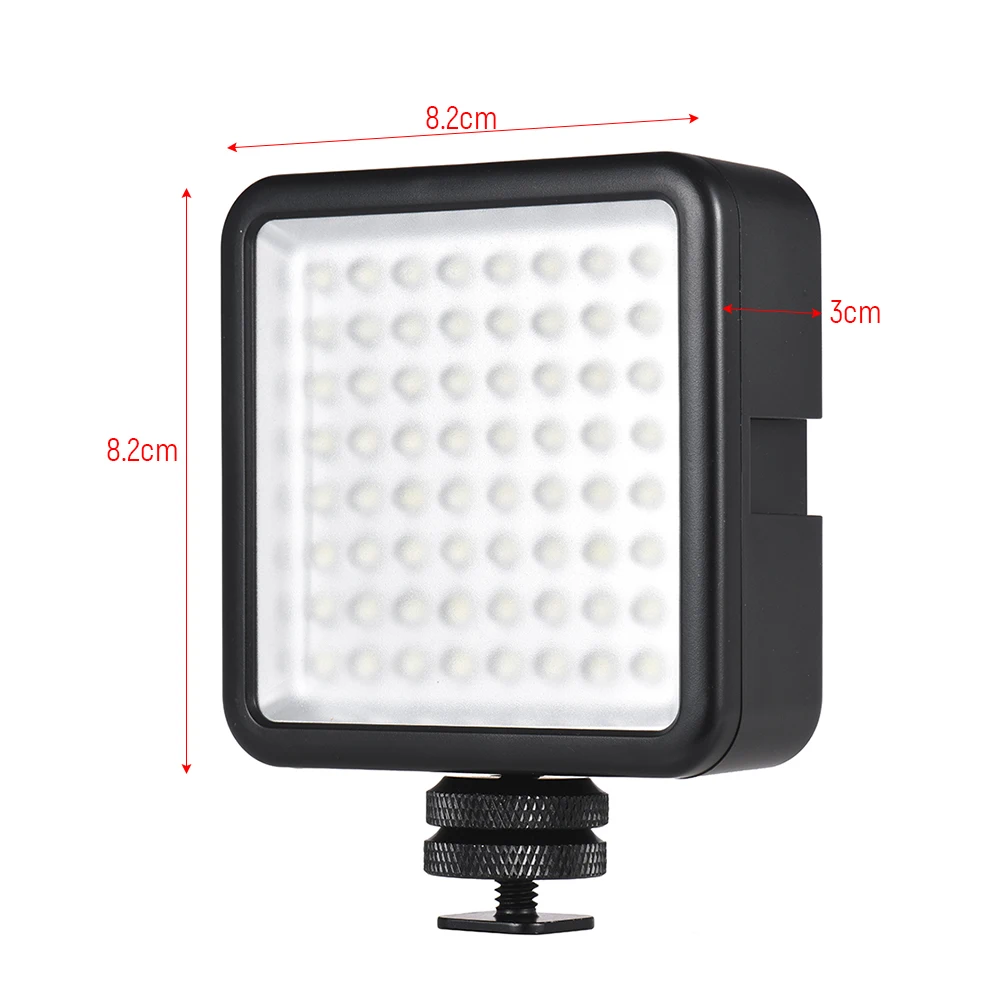 Andoer 64LED On Camera Mini LED Light Panel Lamp Dimmable Camcorder Video Lighting for Canon Nikon Sony Panasonic Olympus Godox