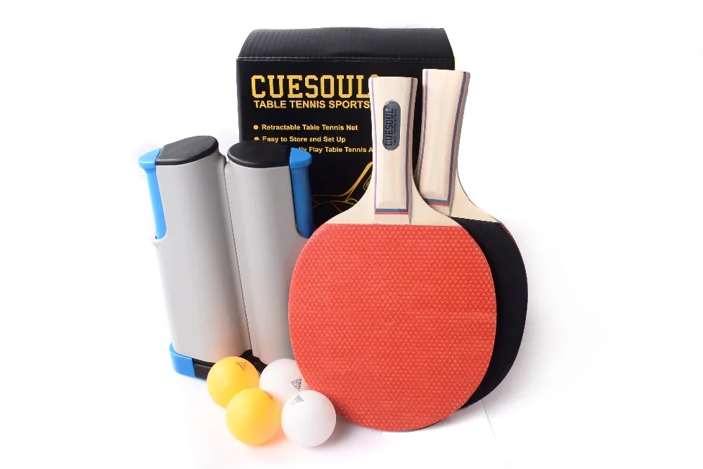 

Cuesoul Retractable Anywhere Table Tennis Set with 2 Paddles and 4 Balls