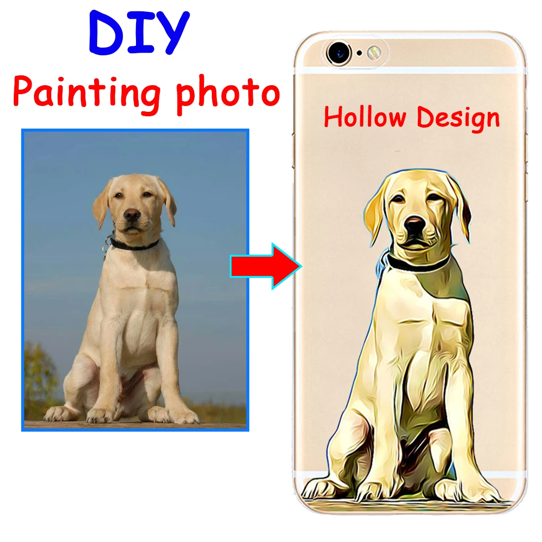 

Custom DIY image Hand Drawn Dog Hollow hard phone case cover for Samsung s8 s9plus S7e S6 for iPhone 7 6s 8plus 5s X XS XR XSMAX