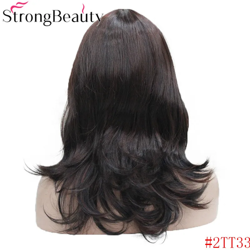StrongBeauty девушка синтетические натуральные волнистые длинные волосы красный коричневый Косплей парики для женщин 5 цветов - Цвет: 2TT33