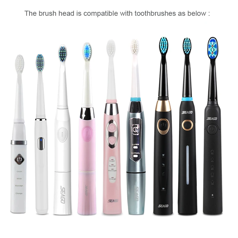 SEAGO Electric Toothbrush Heads Sonic Replacement Brush Heads Fits for SG515/SG551/SG958/SG910/E2/E4/SG917 with Faded Bristles SEAGO Electric Toothbrush Heads Sonic Replacement Brush Heads Fits for SG515/SG551/SG958/SG910/E2/E4/SG917 with Faded Bristles