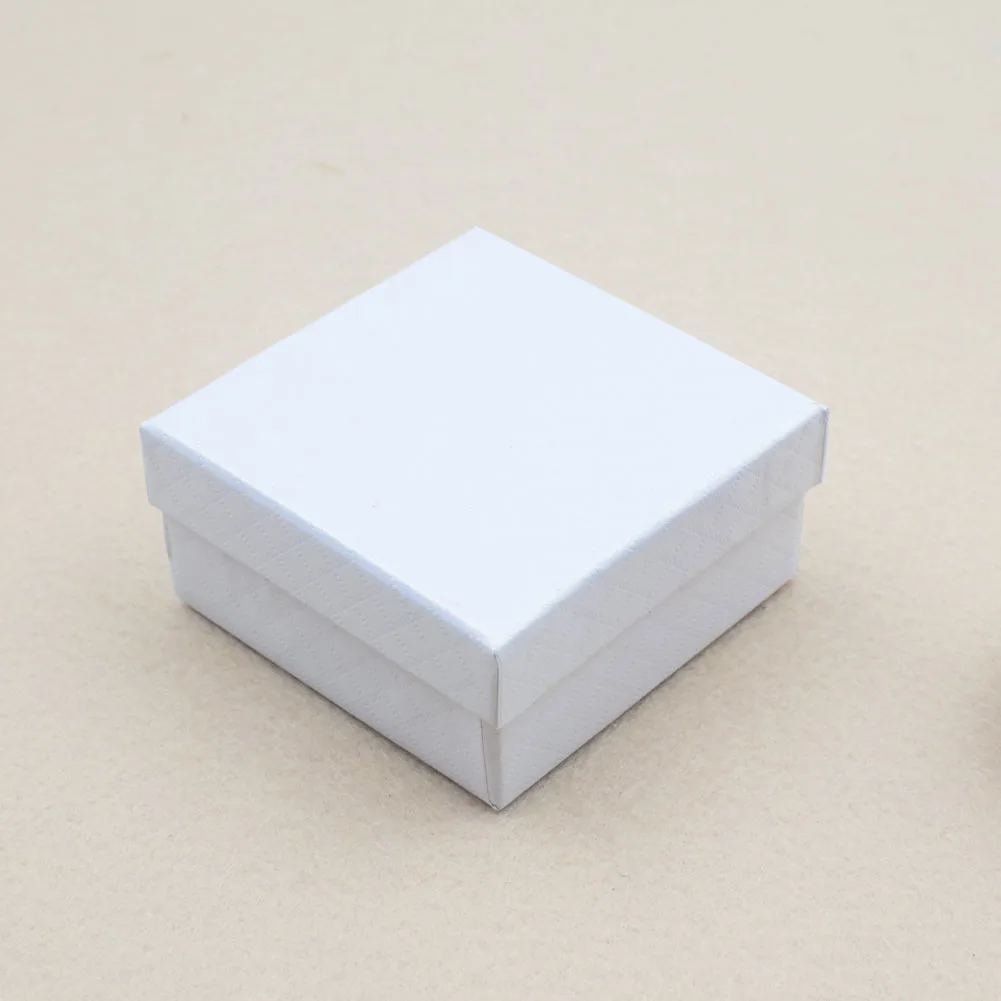 8x5x2,5/7,5x7,5x3,5 см картонная пена квадратная упаковка подарочная коробка для кольцо ожерелье браслет серьги ювелирные изделия вечерние поставки - Цвет: 7.5x7.5x3.5cm White