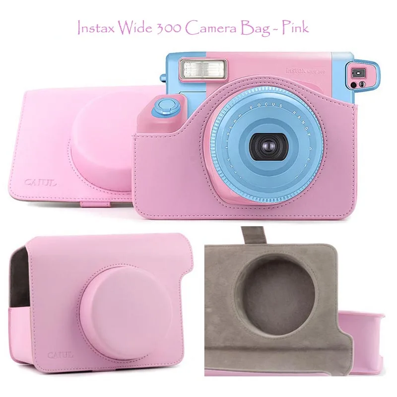 Для Fujifilm Instax Wide 300 мгновенный чехол для камеры, качественная сумка из искусственной кожи, 3 цвета-розовый, коричневый и черный