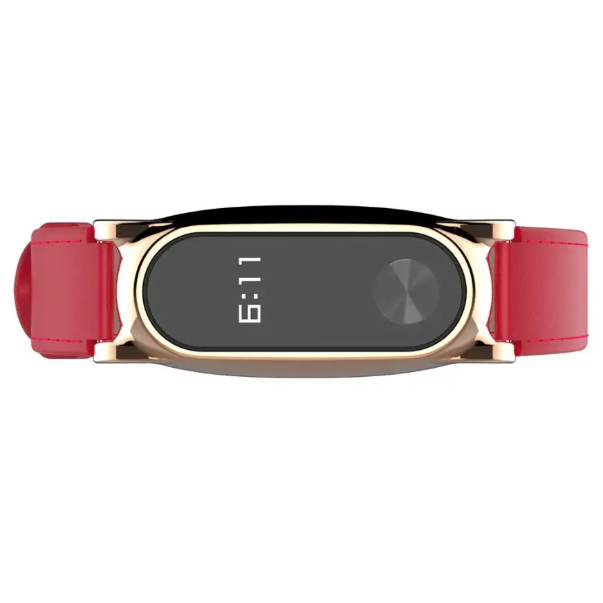 Новые модные кожаные Смарт наручные часы ремешок для Xiaomi Miband 2 JUL27 Прямая