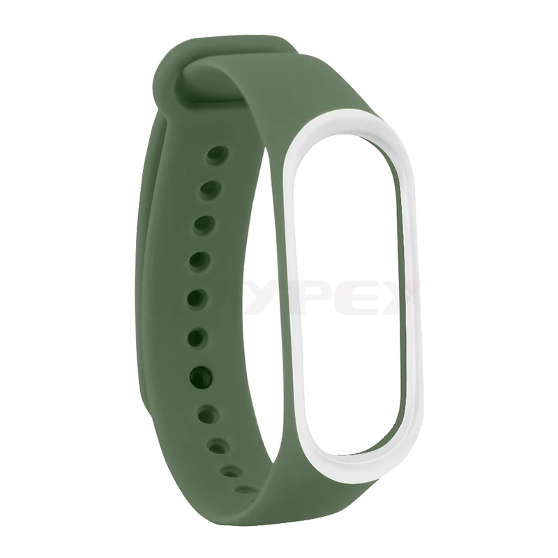 Army Green Цветной браслет mi Band 3 4, силиконовый ремешок, двойной цвет, сменный ремешок для часов для оригинальной Xiaomi mi, ремешок 3 4 - Цвет: Army Green