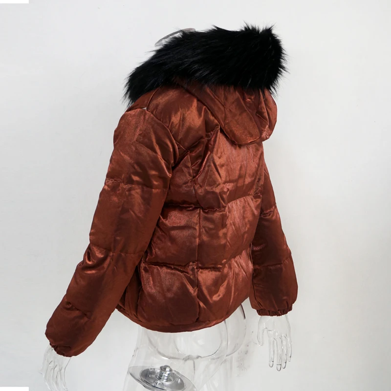 Белла философия искусственный мех с капюшоном Стеганое пальто зимнее пальто для женщин на молнии с длинным рукавом модные Свободные Повседневные верхняя одежда